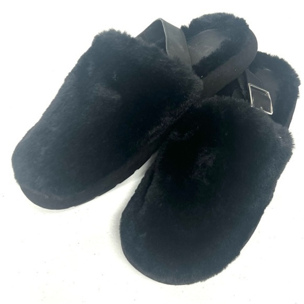 Slippers Cozy Black Furry